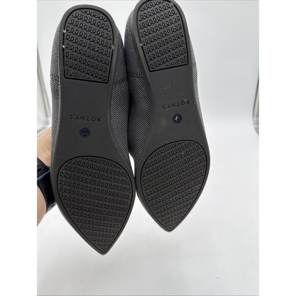 Rothy's Point Birdseye Gray Women's Shoes Flats Loafers Slip Size 9.5 - Picture 8 of 9